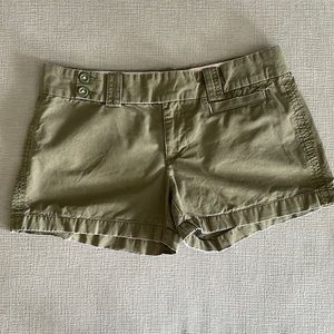Olive green flat front, shorts